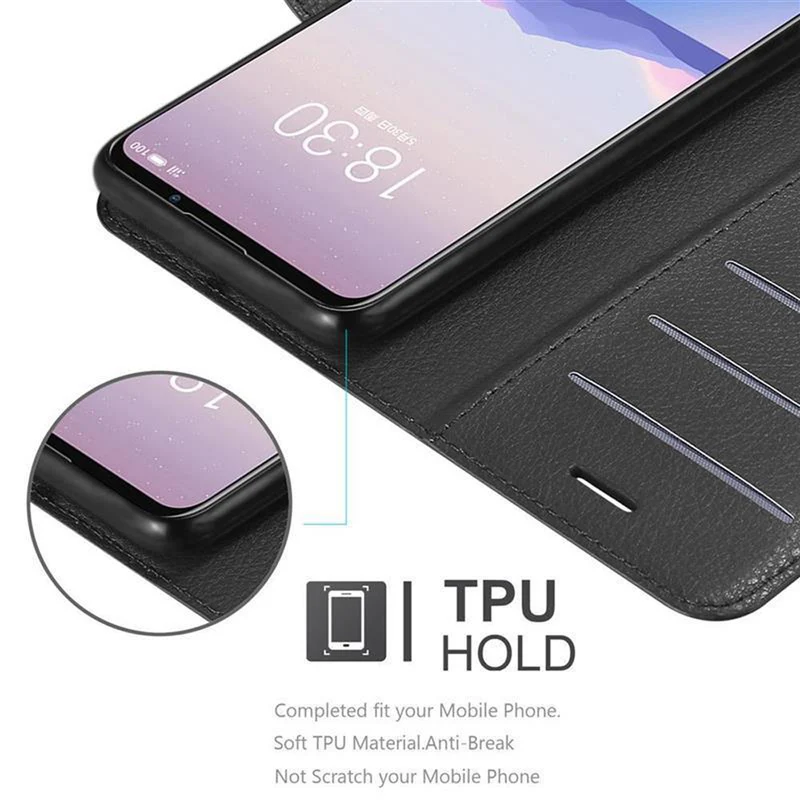 Cadorabo Hülle kompatibel mit MEIZU 16Xs Schutzhülle mit Magnetverschluss, Standfunktion und Kartenfach