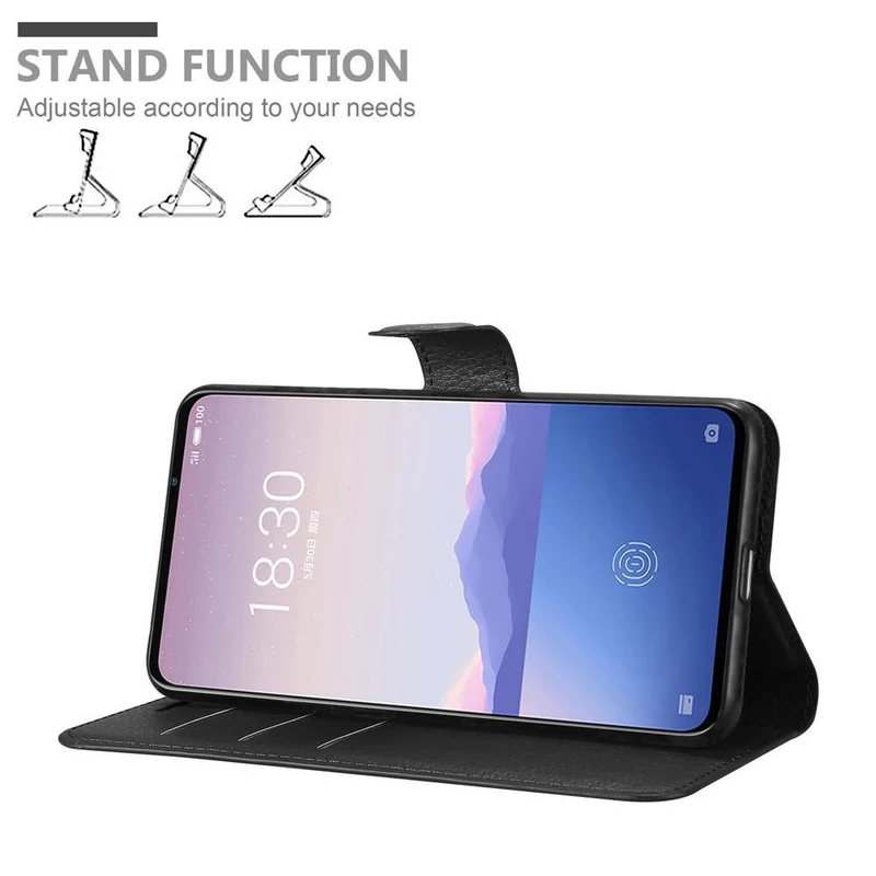 Cadorabo Hülle kompatibel mit MEIZU 16Xs Schutzhülle mit Magnetverschluss, Standfunktion und Kartenfach