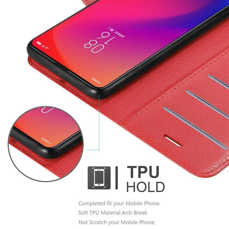Cadorabo Hülle kompatibel mit Xiaomi Mi 9T / Mi 9T PRO / RedMi K20 / RedMi K20 PRO Schutzhülle mit Magnetverschluss, Standfunktion und Kartenfach