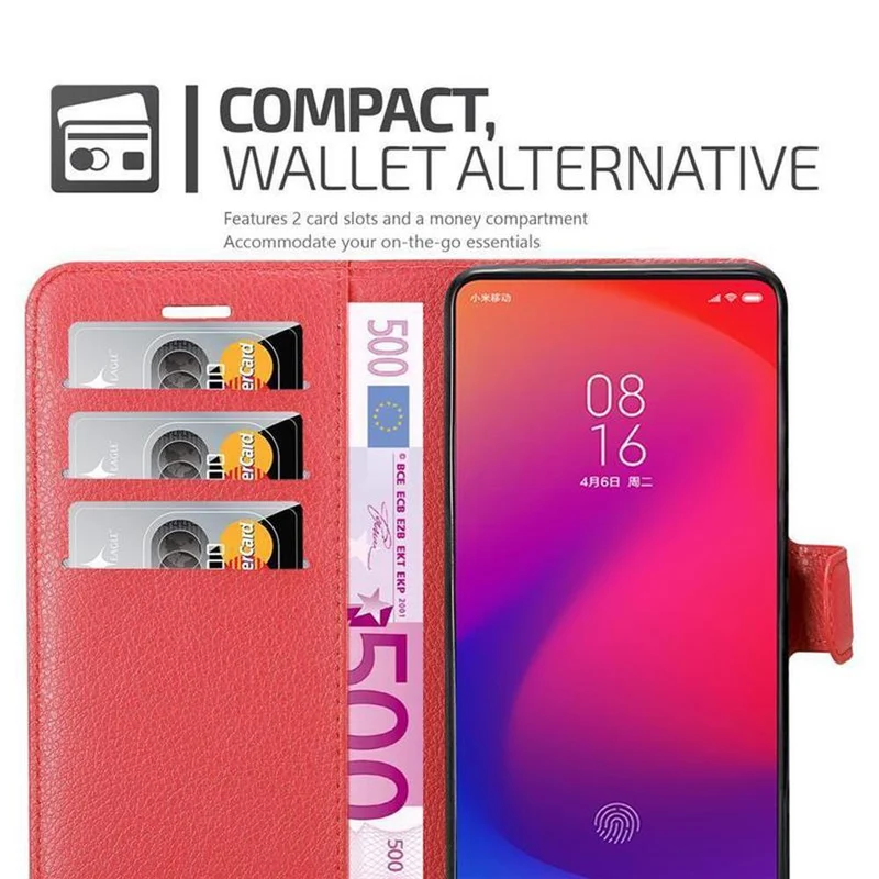 Cadorabo Hülle kompatibel mit Xiaomi Mi 9T / Mi 9T PRO / RedMi K20 / RedMi K20 PRO Schutzhülle mit Magnetverschluss, Standfunktion und Kartenfach