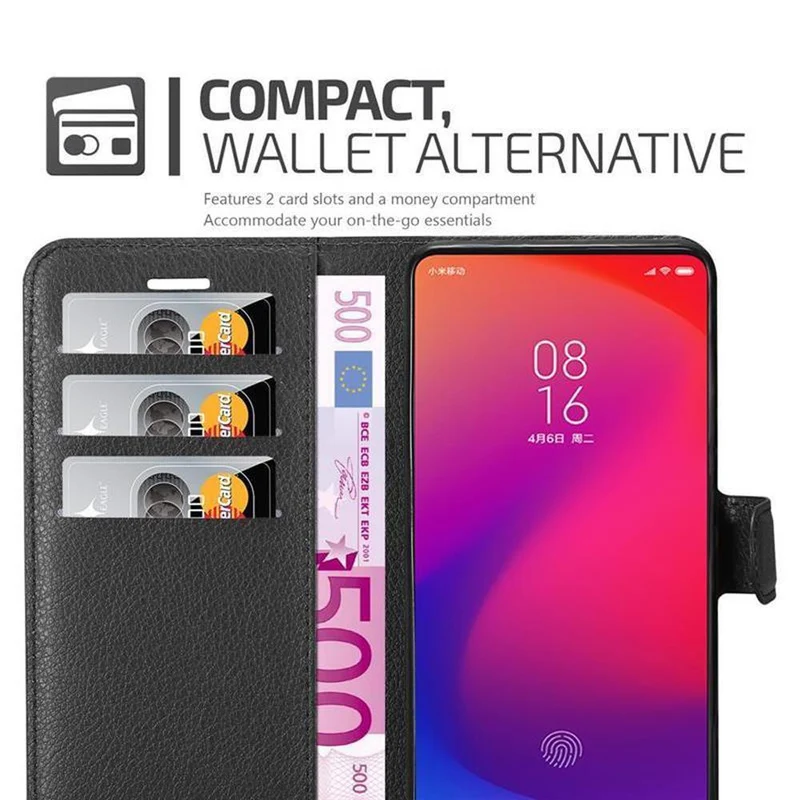 Cadorabo Hülle kompatibel mit Xiaomi Mi 9T / Mi 9T PRO / RedMi K20 / RedMi K20 PRO Schutzhülle mit Magnetverschluss, Standfunktion und Kartenfach