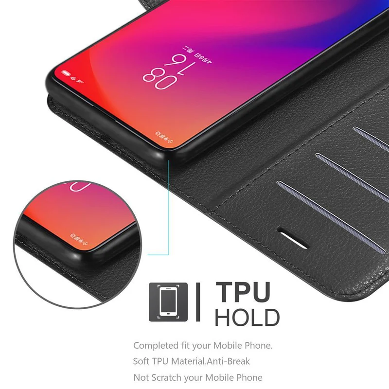 Cadorabo Hülle kompatibel mit Xiaomi Mi 9T / Mi 9T PRO / RedMi K20 / RedMi K20 PRO Schutzhülle mit Magnetverschluss, Standfunktion und Kartenfach