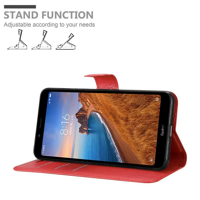 Cadorabo Hülle kompatibel mit Xiaomi RedMi 7A Schutzhülle mit Magnetverschluss, Standfunktion und Kartenfach