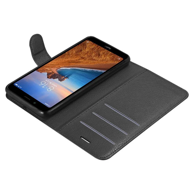 Cadorabo Hülle kompatibel mit Xiaomi RedMi 7A Schutzhülle mit Magnetverschluss, Standfunktion und Kartenfach