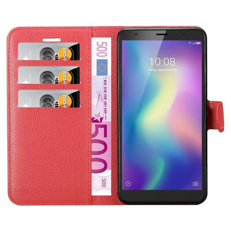 Cadorabo Hülle kompatibel mit ZTE Blade A5 2019 Schutzhülle mit Magnetverschluss, Standfunktion und Kartenfach