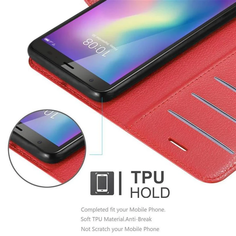 Cadorabo Hülle kompatibel mit ZTE Blade A5 2019 Schutzhülle mit Magnetverschluss, Standfunktion und Kartenfach