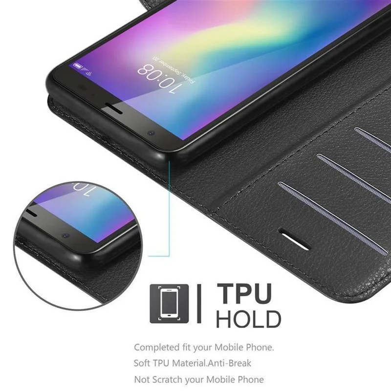 Cadorabo Hülle kompatibel mit ZTE Blade A5 2019 Schutzhülle mit Magnetverschluss, Standfunktion und Kartenfach