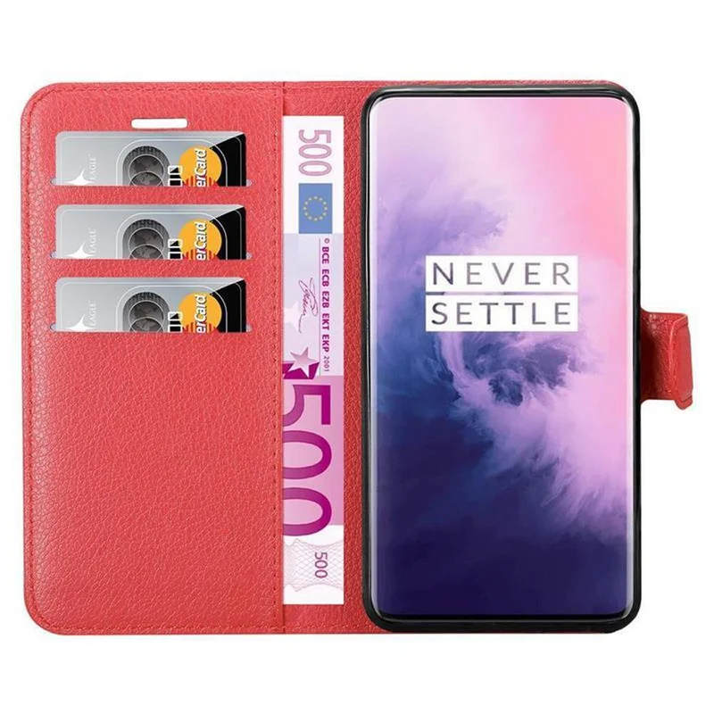 Cadorabo Hülle kompatibel mit OnePlus 7 PRO Schutzhülle mit Magnetverschluss, Standfunktion und Kartenfach