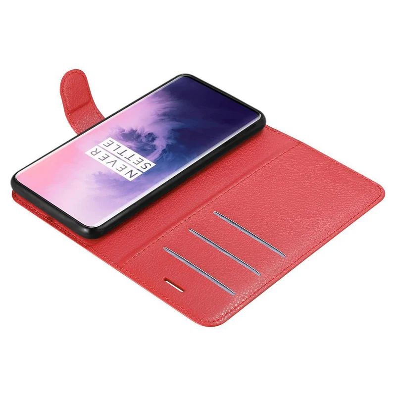 Cadorabo Hülle kompatibel mit OnePlus 7 PRO Schutzhülle mit Magnetverschluss, Standfunktion und Kartenfach