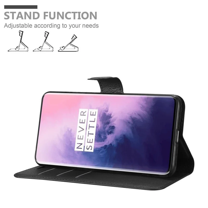 Cadorabo Hülle kompatibel mit OnePlus 7 PRO Schutzhülle mit Magnetverschluss, Standfunktion und Kartenfach