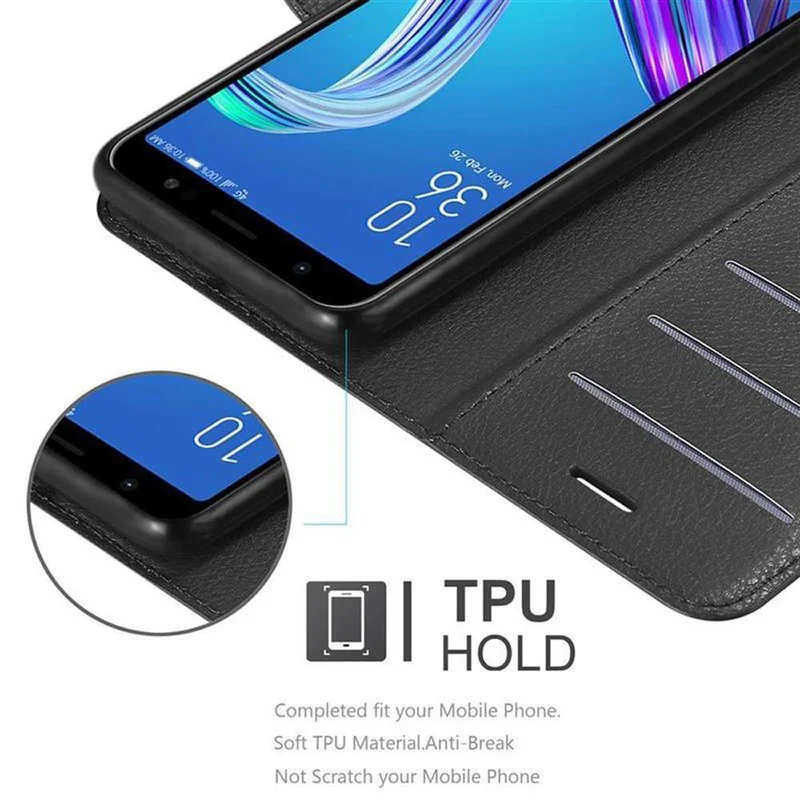 Cadorabo Hülle kompatibel mit Asus ZenFone MAX PRO M1 (6 Zoll) Schutzhülle mit Magnetverschluss, Standfunktion und Kartenfach