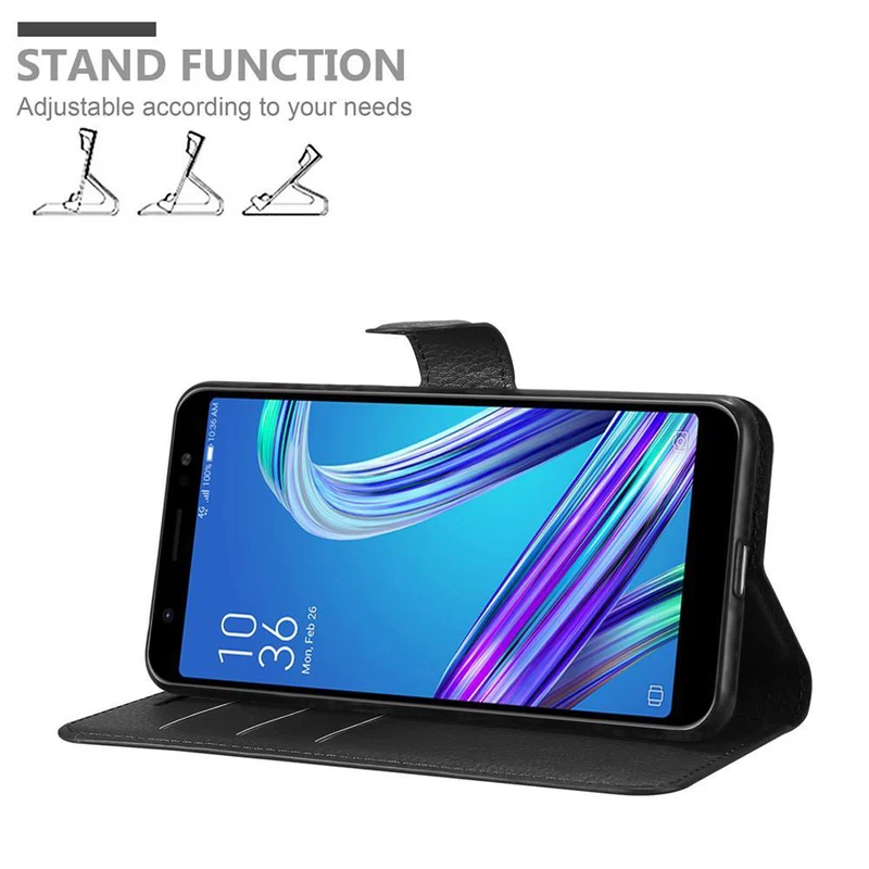 Cadorabo Hülle kompatibel mit Asus ZenFone MAX PRO M1 (6 Zoll) Schutzhülle mit Magnetverschluss, Standfunktion und Kartenfach