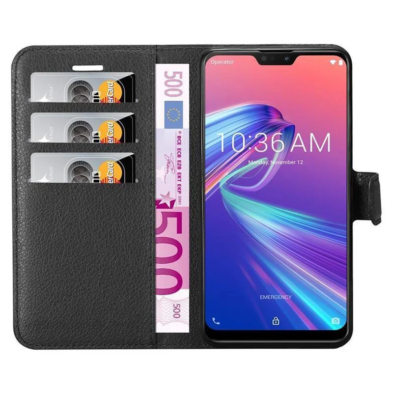 Cadorabo Hülle kompatibel mit Asus ZenFone MAX PRO M2 (6.3 Zoll) Schutzhülle mit Magnetverschluss, Standfunktion und Kartenfach