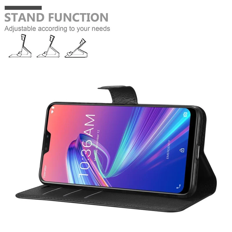 Cadorabo Hülle kompatibel mit Asus ZenFone MAX PRO M2 (6.3 Zoll) Schutzhülle mit Magnetverschluss, Standfunktion und Kartenfach