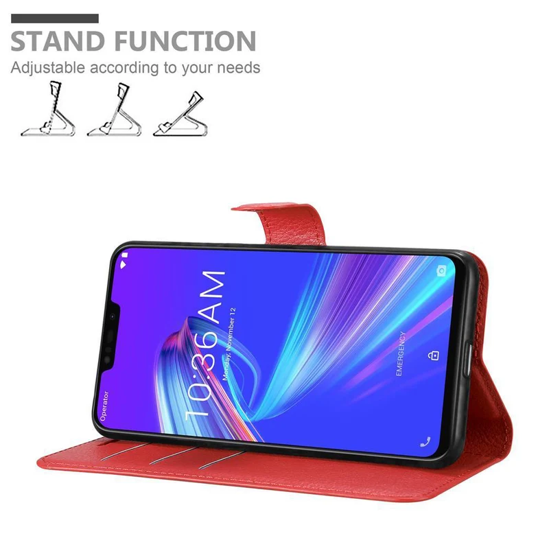 Cadorabo Hülle kompatibel mit Asus ZenFone MAX M2 Schutzhülle mit Magnetverschluss, Standfunktion und Kartenfach