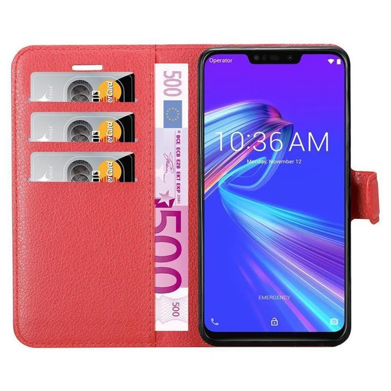 Cadorabo Hülle kompatibel mit Asus ZenFone MAX M2 Schutzhülle mit Magnetverschluss, Standfunktion und Kartenfach