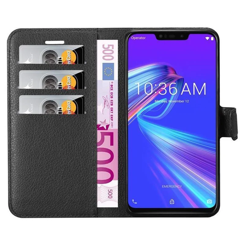 Cadorabo Hülle kompatibel mit Asus ZenFone MAX M2 Schutzhülle mit Magnetverschluss, Standfunktion und Kartenfach