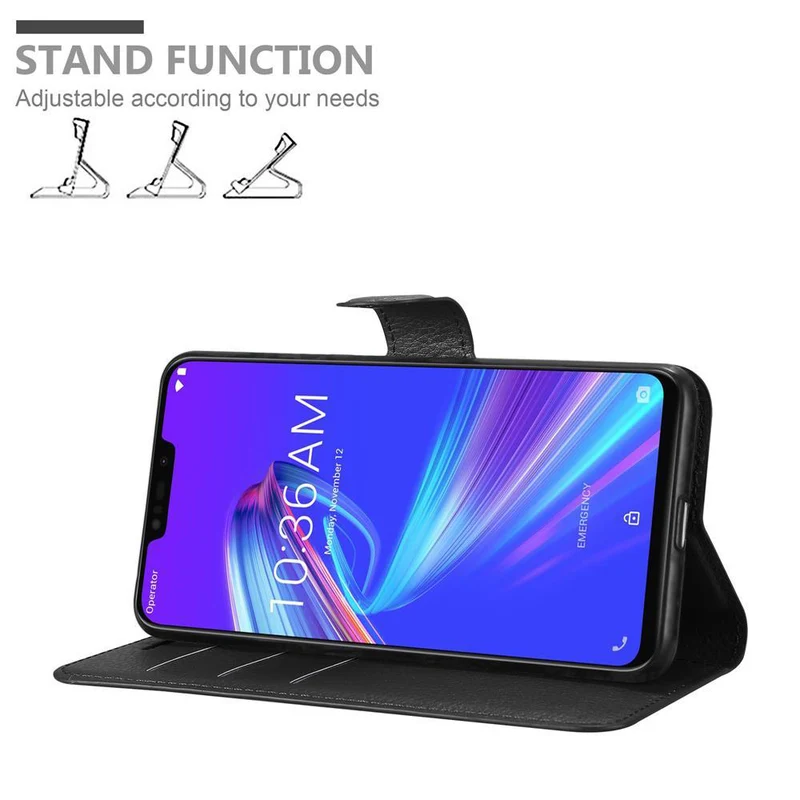 Cadorabo Hülle kompatibel mit Asus ZenFone MAX M2 Schutzhülle mit Magnetverschluss, Standfunktion und Kartenfach