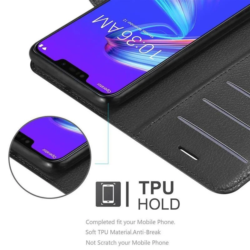 Cadorabo Hülle kompatibel mit Asus ZenFone MAX M2 Schutzhülle mit Magnetverschluss, Standfunktion und Kartenfach