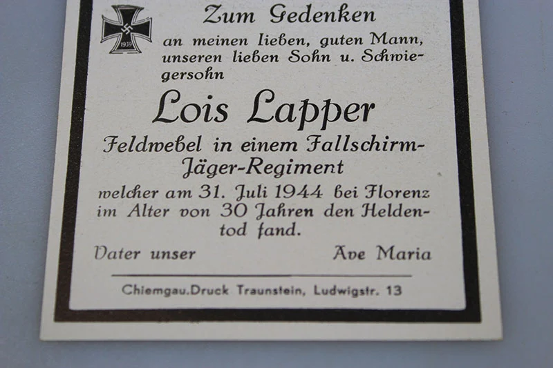 Sterbebilder Fallschirmjäger - Florenz 31