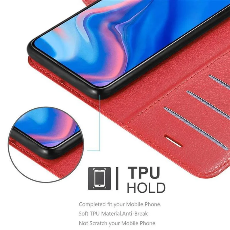 Cadorabo Hülle kompatibel mit Huawei P SMART Z / Y9 PRIME 2019 / Enjoy 10 PLUS Schutzhülle mit Magnetverschluss, Standfunktion und Kartenfach