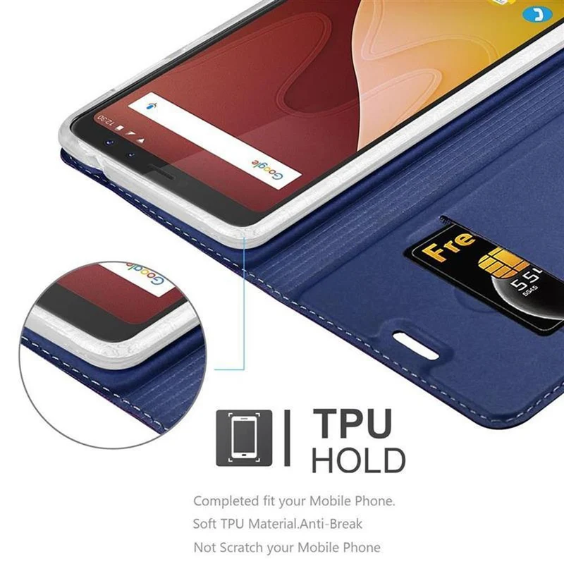 Cadorabo Hülle kompatibel mit WIKO VIEW PRIME Schutzhülle mit Magnetverschluss, Standfunktion und Kartenfach