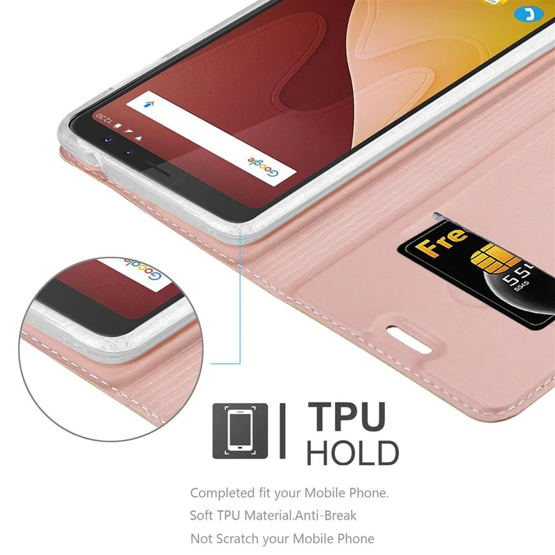 Cadorabo Hülle kompatibel mit WIKO VIEW PRIME Schutzhülle mit Magnetverschluss, Standfunktion und Kartenfach