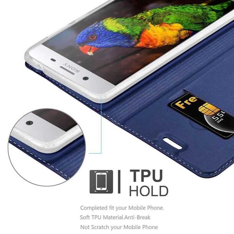 Cadorabo Hülle kompatibel mit Sony Xperia XZ PREMIUM Schutzhülle mit Magnetverschluss, Standfunktion und Kartenfach