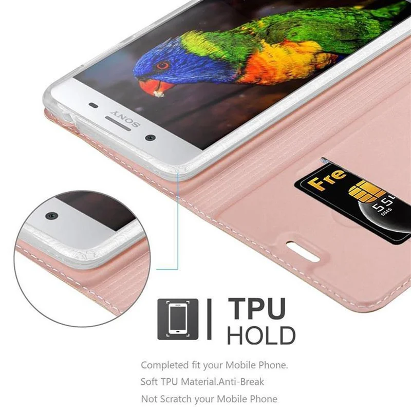 Cadorabo Hülle kompatibel mit Sony Xperia XZ PREMIUM Schutzhülle mit Magnetverschluss, Standfunktion und Kartenfach
