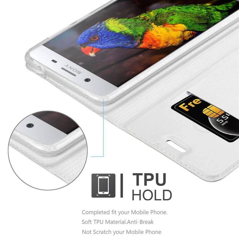 Cadorabo Hülle kompatibel mit Sony Xperia XZ PREMIUM Schutzhülle mit Magnetverschluss, Standfunktion und Kartenfach