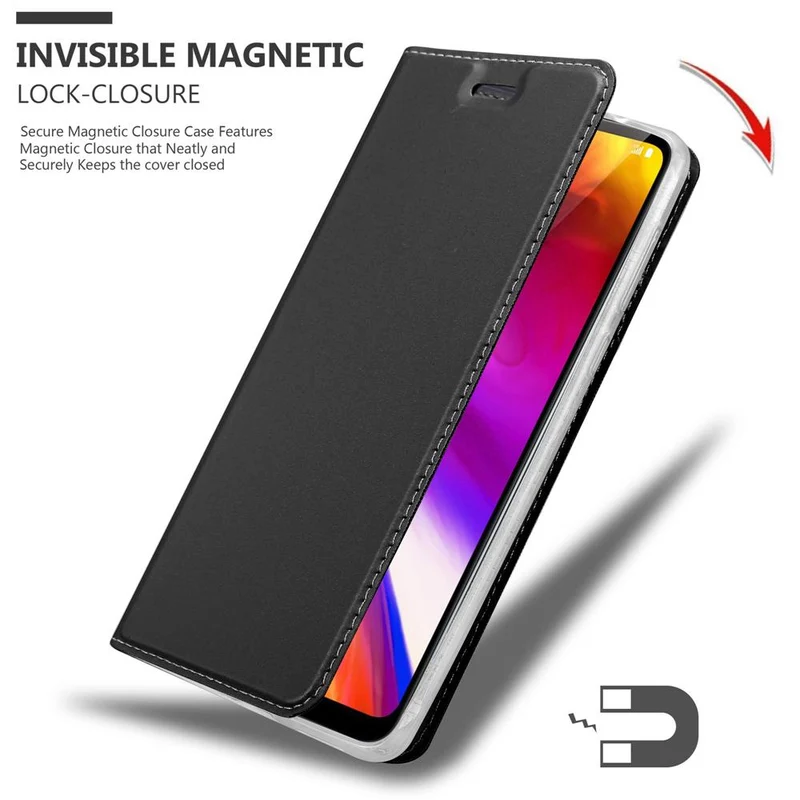 Cadorabo Hülle kompatibel mit LG G7 ThinQ / FIT / ONE Schutzhülle mit Magnetverschluss, Standfunktion und Kartenfach