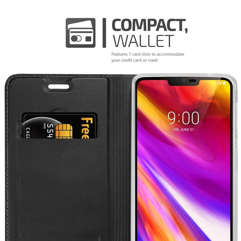 Cadorabo Hülle kompatibel mit LG G7 ThinQ / FIT / ONE Schutzhülle mit Magnetverschluss, Standfunktion und Kartenfach