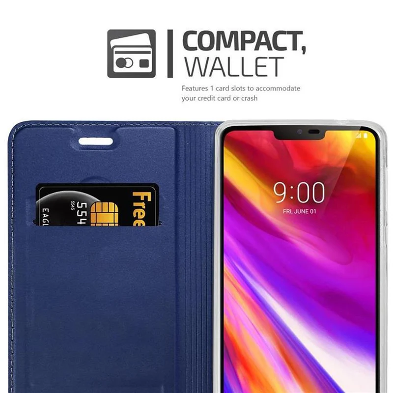 Cadorabo Hülle kompatibel mit LG G7 ThinQ / FIT / ONE Schutzhülle mit Magnetverschluss, Standfunktion und Kartenfach