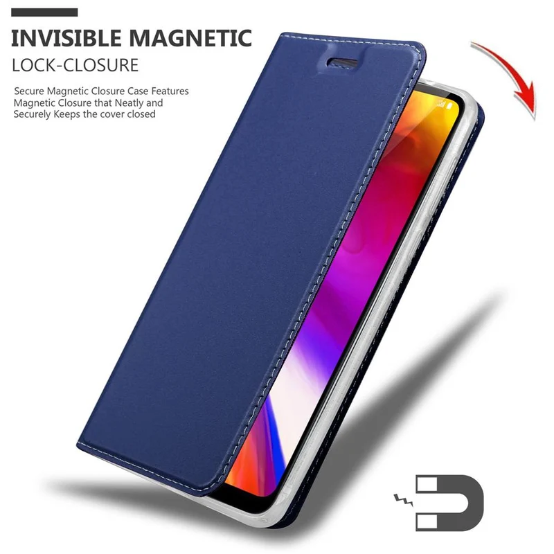 Cadorabo Hülle kompatibel mit LG G7 ThinQ / FIT / ONE Schutzhülle mit Magnetverschluss, Standfunktion und Kartenfach