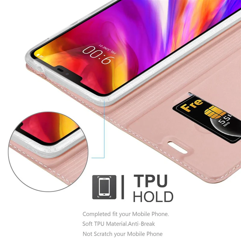 Cadorabo Hülle kompatibel mit LG G7 ThinQ / FIT / ONE Schutzhülle mit Magnetverschluss, Standfunktion und Kartenfach