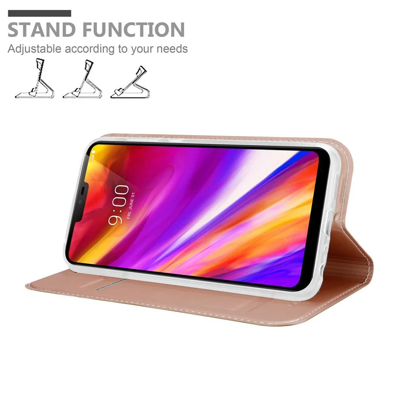 Cadorabo Hülle kompatibel mit LG G7 ThinQ / FIT / ONE Schutzhülle mit Magnetverschluss, Standfunktion und Kartenfach