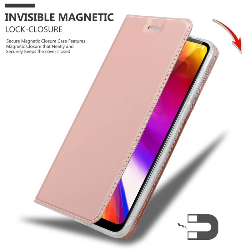 Cadorabo Hülle kompatibel mit LG G7 ThinQ / FIT / ONE Schutzhülle mit Magnetverschluss, Standfunktion und Kartenfach
