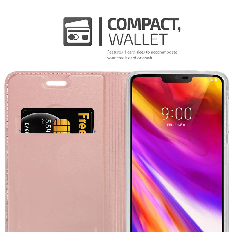 Cadorabo Hülle kompatibel mit LG G7 ThinQ / FIT / ONE Schutzhülle mit Magnetverschluss, Standfunktion und Kartenfach