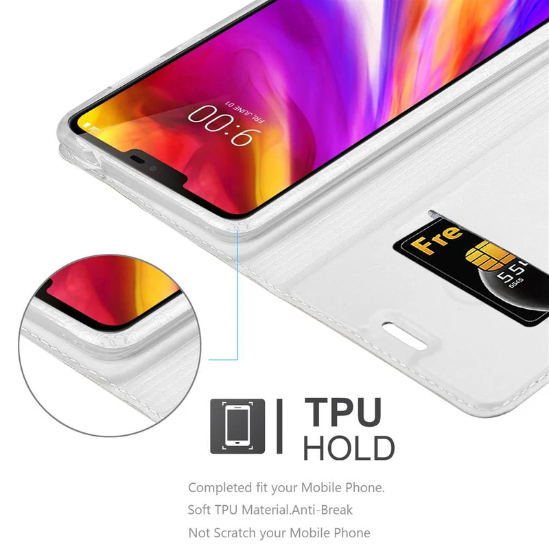 Cadorabo Hülle kompatibel mit LG G7 ThinQ / FIT / ONE Schutzhülle mit Magnetverschluss, Standfunktion und Kartenfach