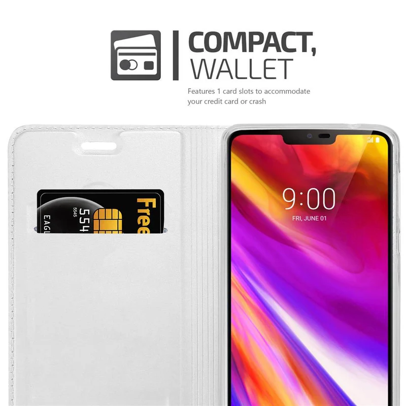 Cadorabo Hülle kompatibel mit LG G7 ThinQ / FIT / ONE Schutzhülle mit Magnetverschluss, Standfunktion und Kartenfach