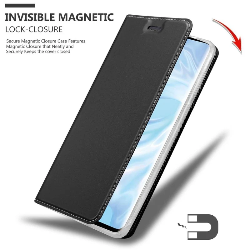 Cadorabo Hülle kompatibel mit Huawei P30 PRO Schutzhülle mit Magnetverschluss, Standfunktion und Kartenfach