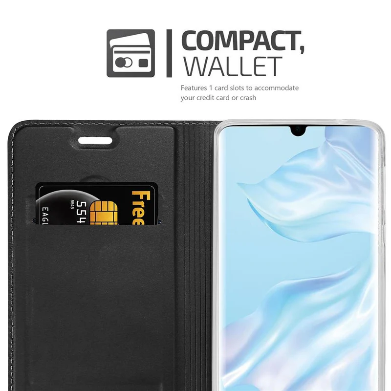 Cadorabo Hülle kompatibel mit Huawei P30 PRO Schutzhülle mit Magnetverschluss, Standfunktion und Kartenfach