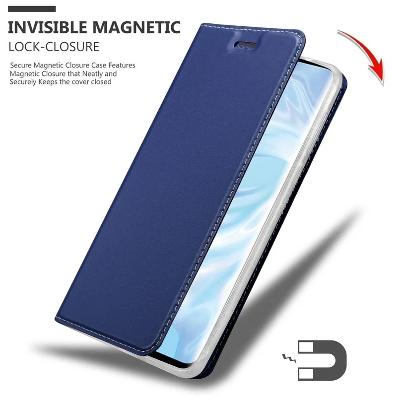 Cadorabo Hülle kompatibel mit Huawei P30 PRO Schutzhülle mit Magnetverschluss, Standfunktion und Kartenfach