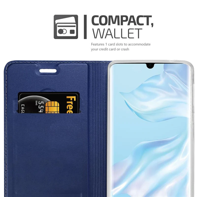 Cadorabo Hülle kompatibel mit Huawei P30 PRO Schutzhülle mit Magnetverschluss, Standfunktion und Kartenfach
