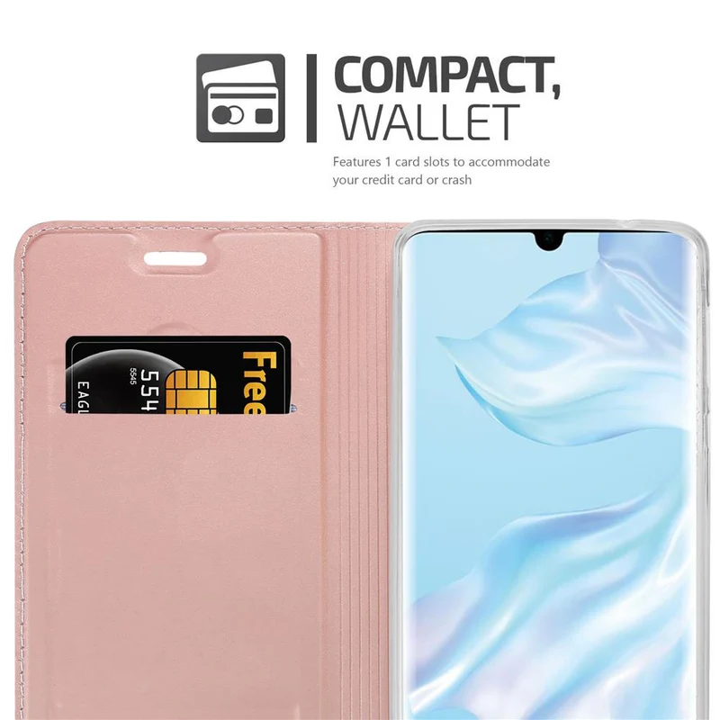 Cadorabo Hülle kompatibel mit Huawei P30 PRO Schutzhülle mit Magnetverschluss, Standfunktion und Kartenfach