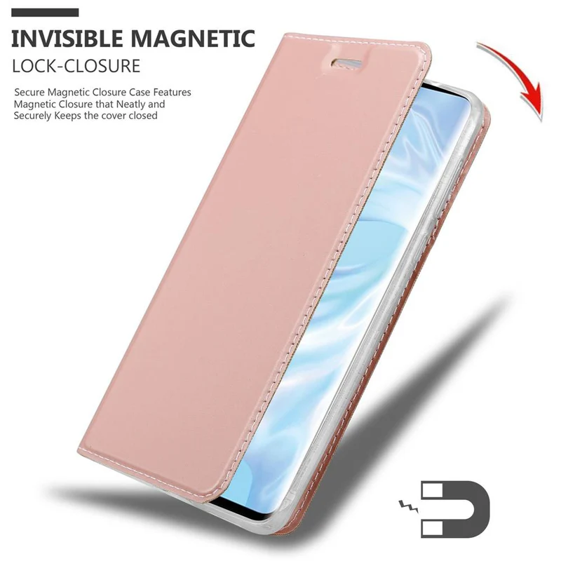 Cadorabo Hülle kompatibel mit Huawei P30 PRO Schutzhülle mit Magnetverschluss, Standfunktion und Kartenfach