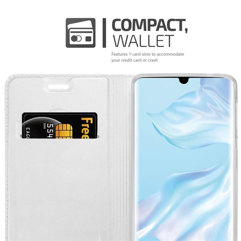 Cadorabo Hülle kompatibel mit Huawei P30 PRO Schutzhülle mit Magnetverschluss, Standfunktion und Kartenfach