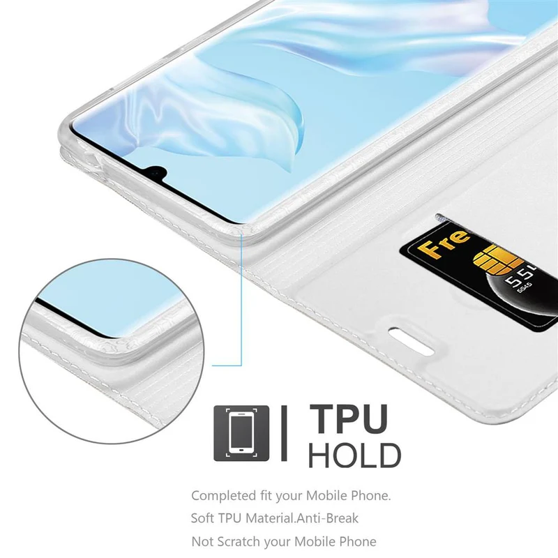 Cadorabo Hülle kompatibel mit Huawei P30 PRO Schutzhülle mit Magnetverschluss, Standfunktion und Kartenfach