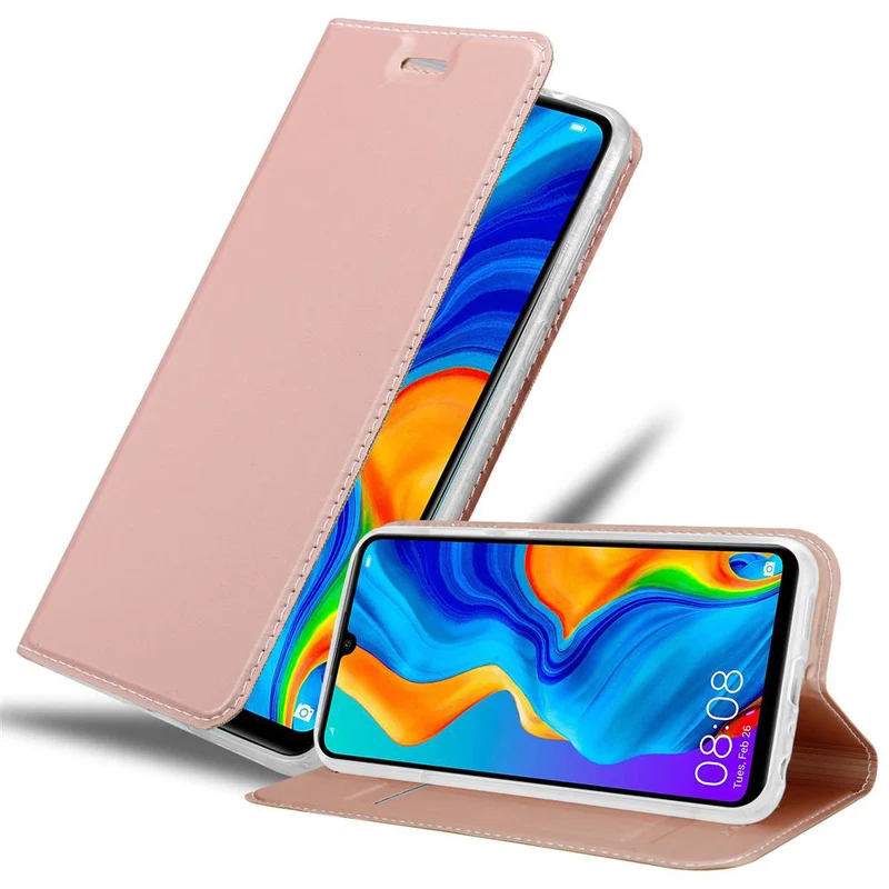 Cadorabo Hülle kompatibel mit Huawei P30 LITE Schutzhülle mit Magnetverschluss, Standfunktion und Kartenfach