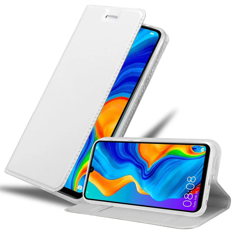Cadorabo Hülle kompatibel mit Huawei P30 LITE Schutzhülle mit Magnetverschluss, Standfunktion und Kartenfach